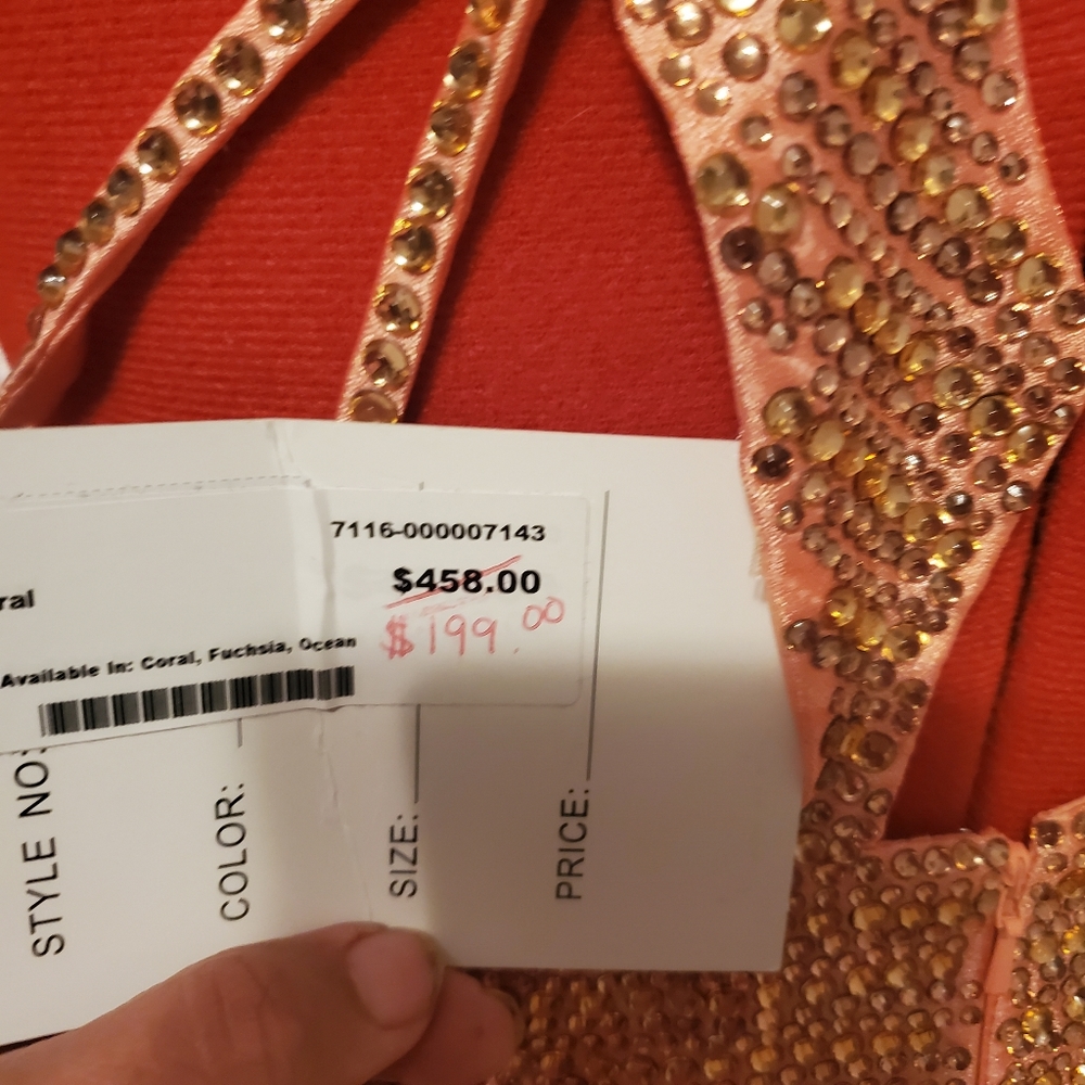 Coral gown  women size 8
